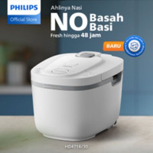 Philips Rice Cooker 1.8 L - 3000 Digial Series HD4716/30 - Putih - 1
