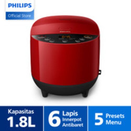 Philips Digital Rice Cooker 1.8L HD4515/29 Red - 2