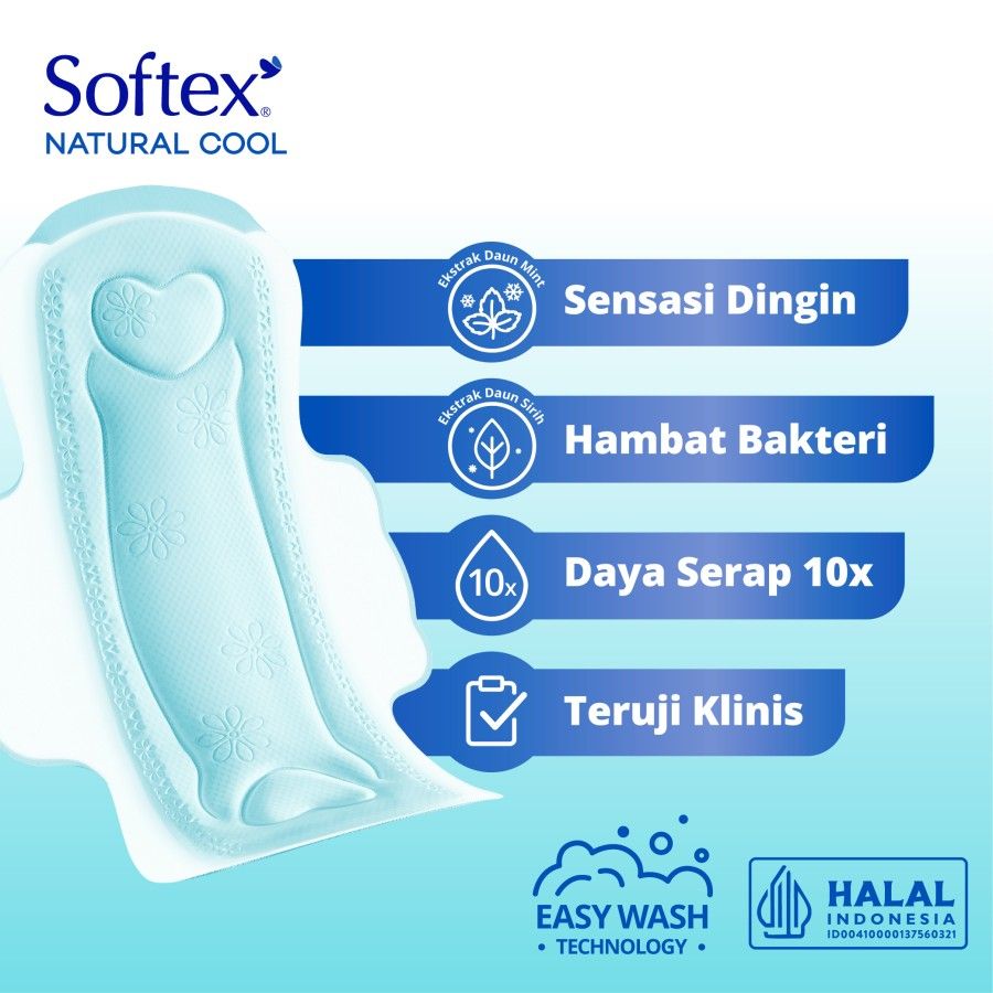 Softex Natural Cool+ Super Slim Wing 23cm 15 pads [SEGARI ONLY] - 3