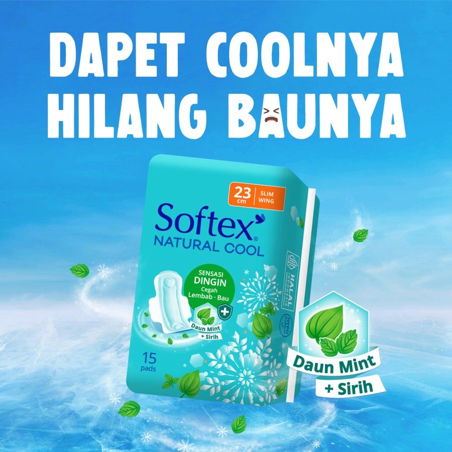 Softex Natural Cool+ Super Slim Wing 23cm 15 pads [SEGARI ONLY] - 5