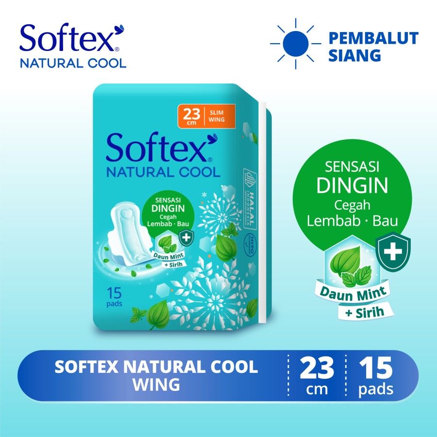 Softex Natural Cool+ Super Slim Wing 23cm 15 pads [SEGARI ONLY] - 1