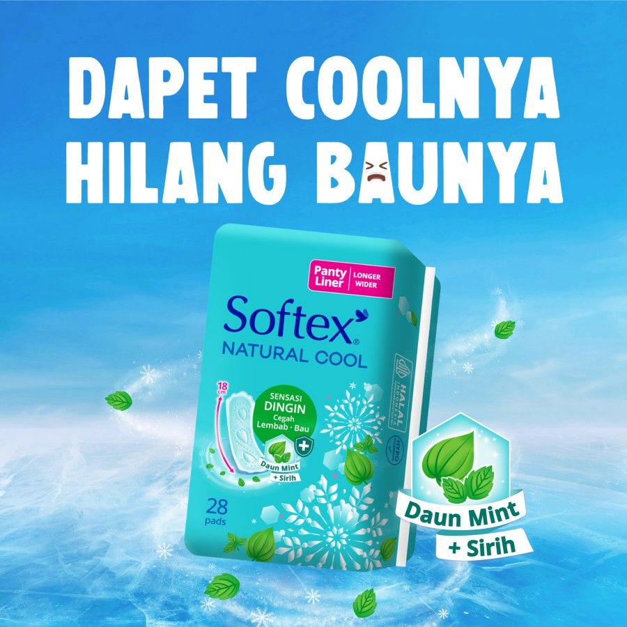 Softex Natural Cool+ Super Slim Pantyliner Longer&Wider isi 28 pads [SEGARI ONLY] - 5