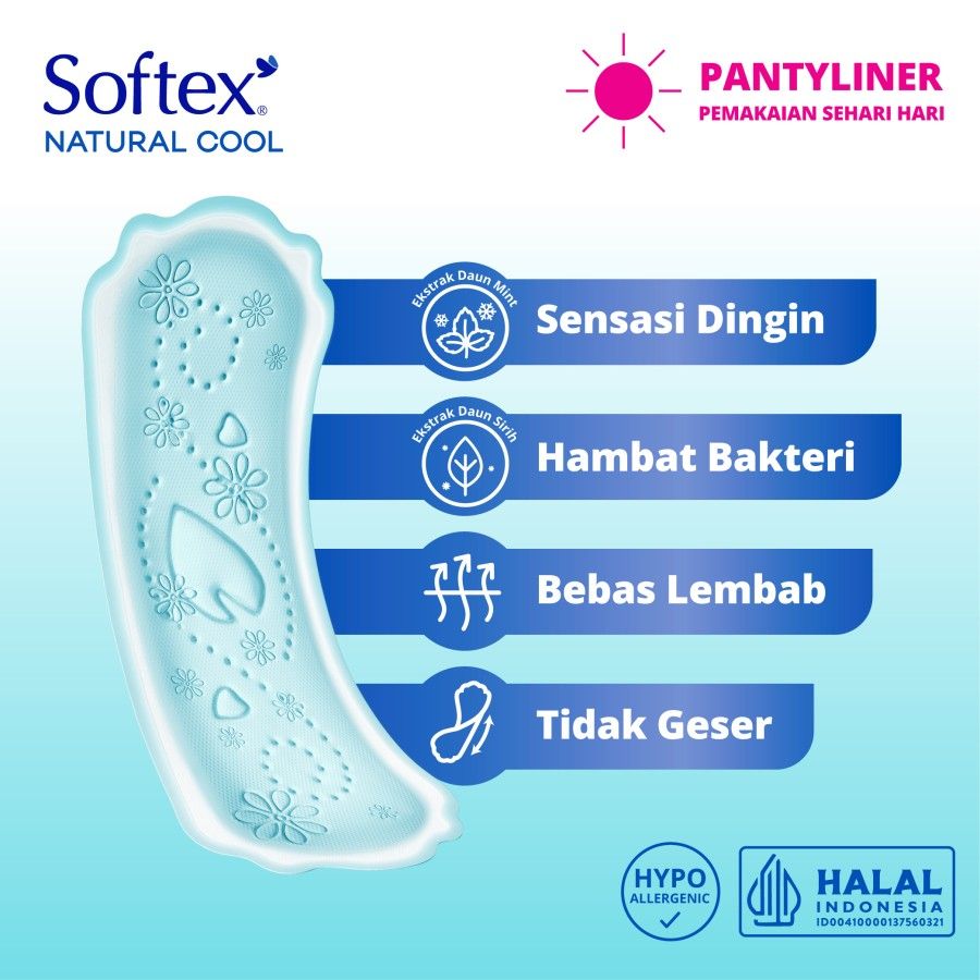 Pantyliner Softex Natural Cool+ Super Slim 32 pads [SEGARI ONLY] - 3