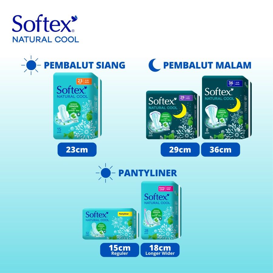 Pantyliner Softex Natural Cool+ Super Slim 32 pads [SEGARI ONLY] - 4