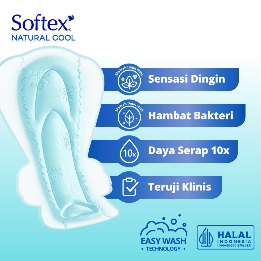 Softex Natural Cool+ Super Slim 29cm 10 pads [SEGARI ONLY] - 3