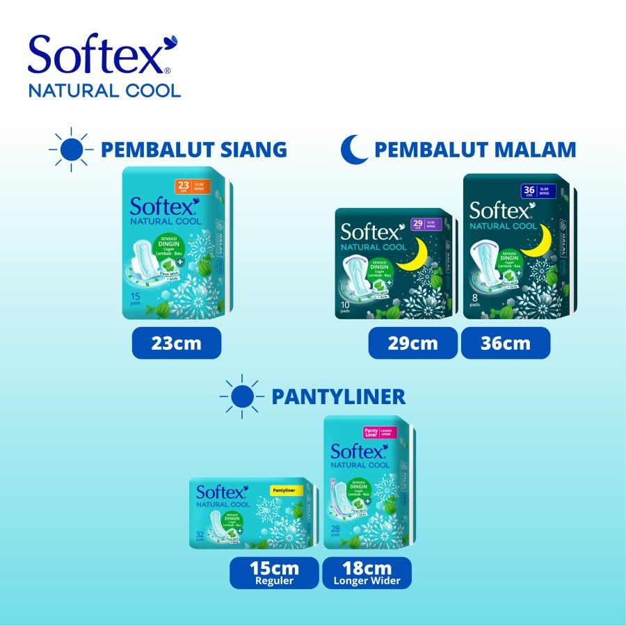 Softex Natural Cool+ Super Slim 29cm 10 pads [SEGARI ONLY] - 4