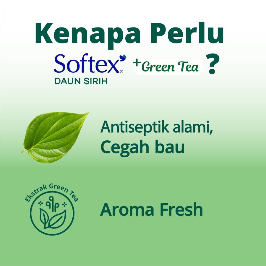 Softex Daun Sirih Green Tea PLiner L&W 24x30s [SEGARI ONLY] - 2
