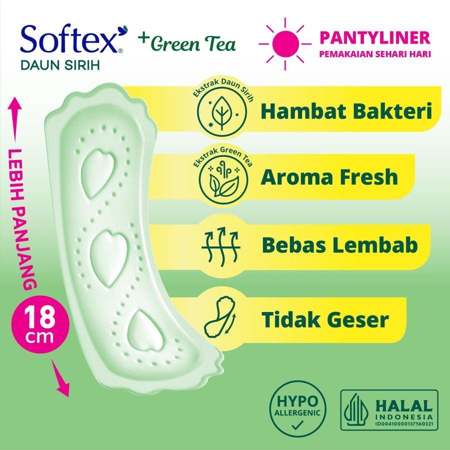 Softex Daun Sirih Green Tea PLiner L&W 24x30s [SEGARI ONLY] - 3