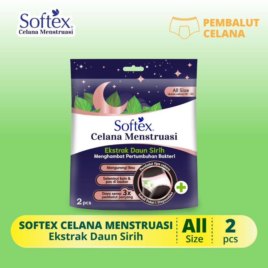 Softex Celana Menstruasi Daun Sirih 2s [SEGARI ONLY] - 1