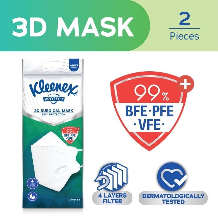 Kleenex Protect Mask 3D (2's) - White [SEGARI ONLY] - 1