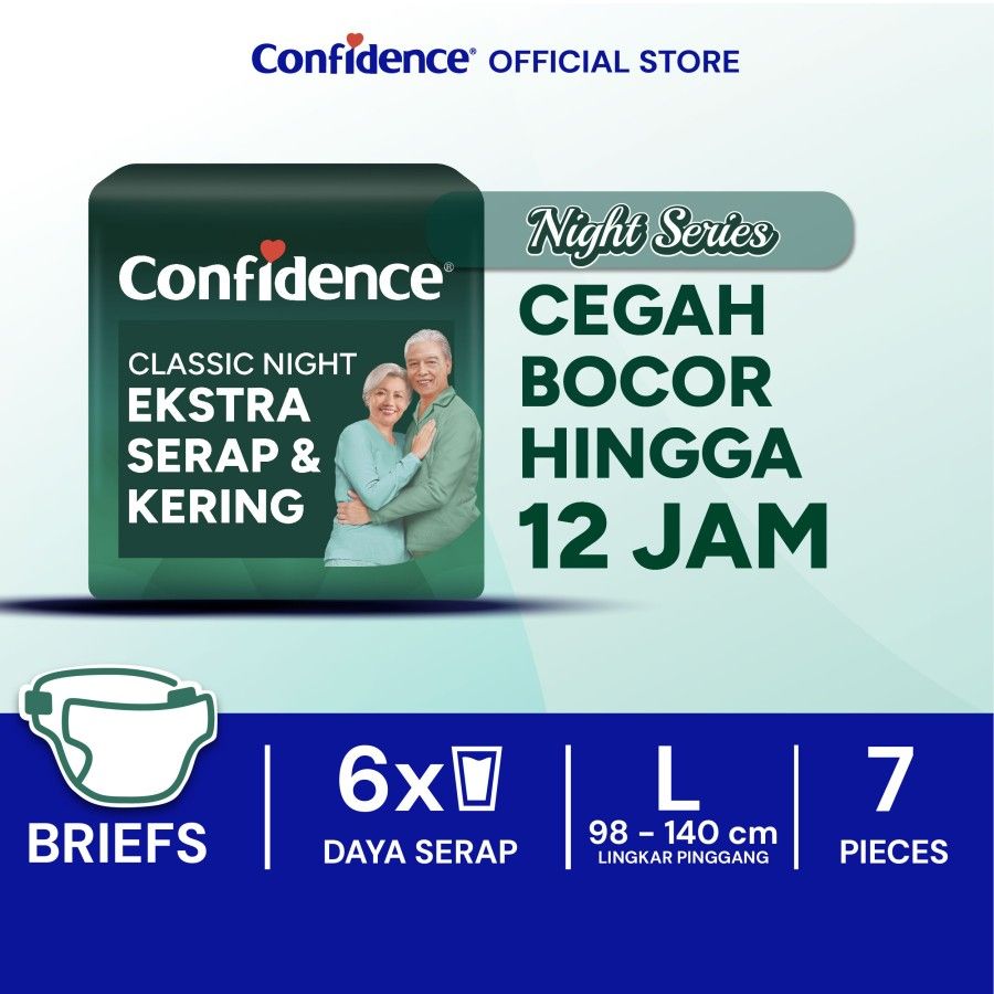 Confidence Popok Dewasa Perekat Classic Night Ekstra Serap & Kering L7 - 1