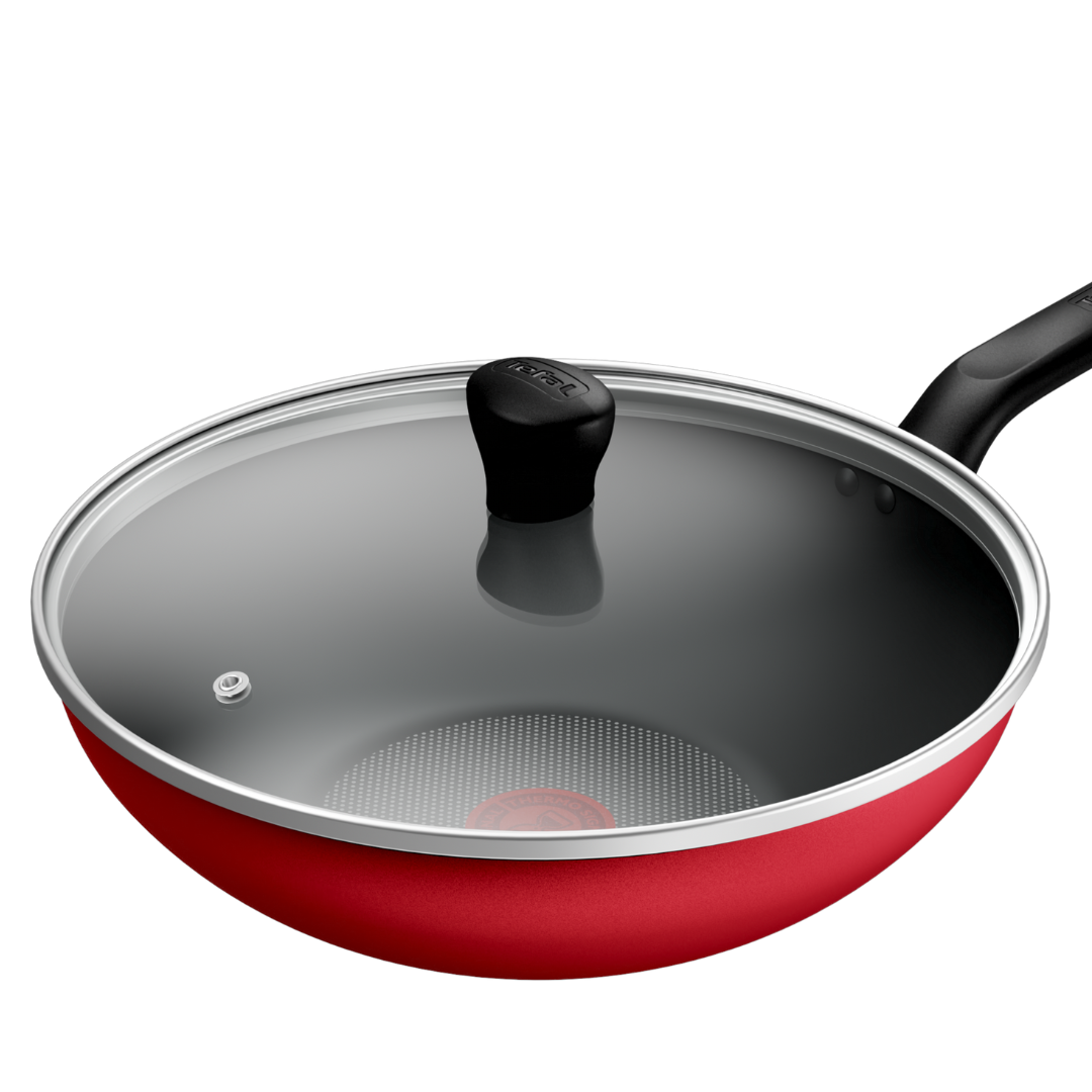 Tefal Ruby Wokpan Dengan Tutup / Wajan Anti Lengket -32 cm - 3