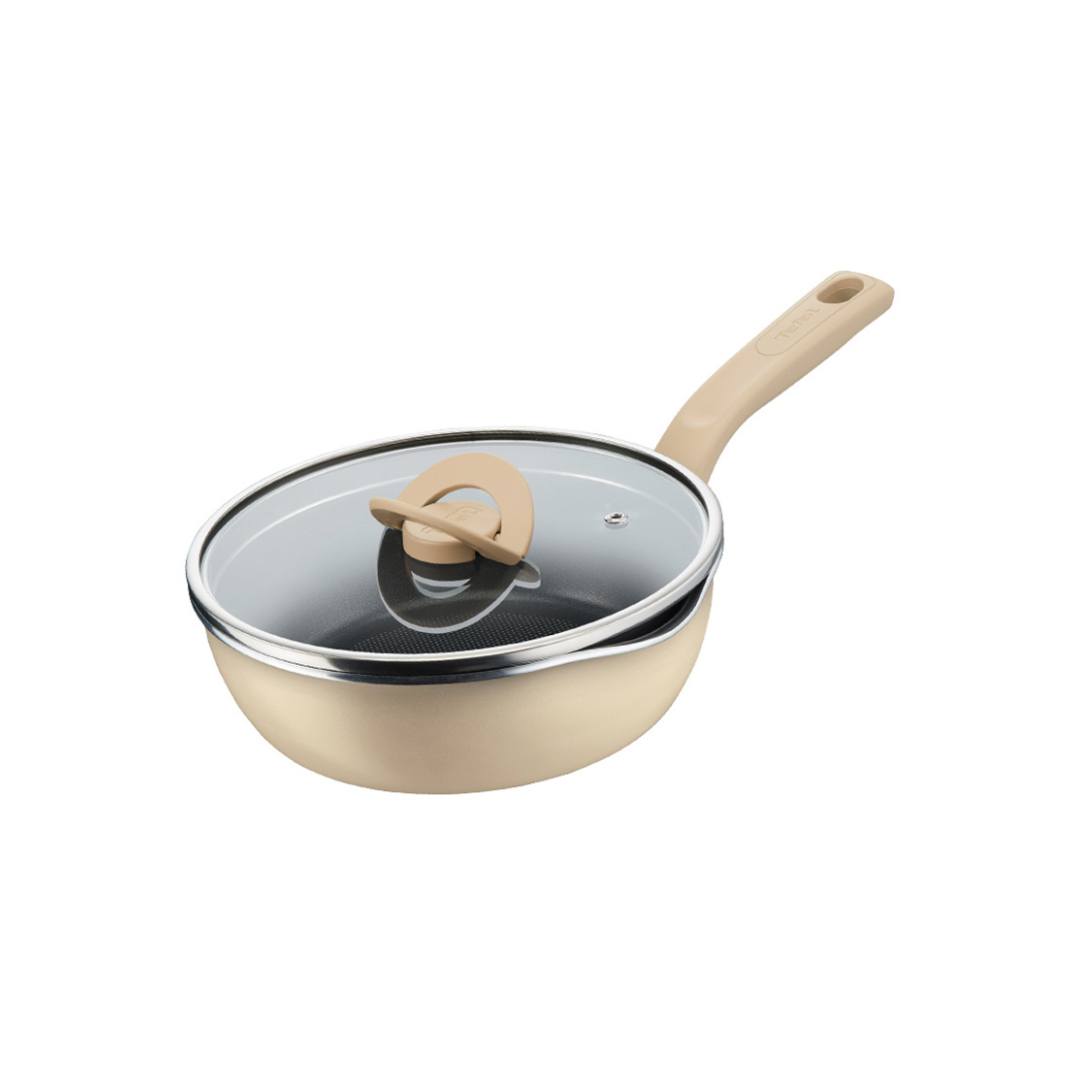 TEFAL Wajan Serba Bisa OPPP 24cm+Tutup Mushroom Beige / Penggorengan - 4