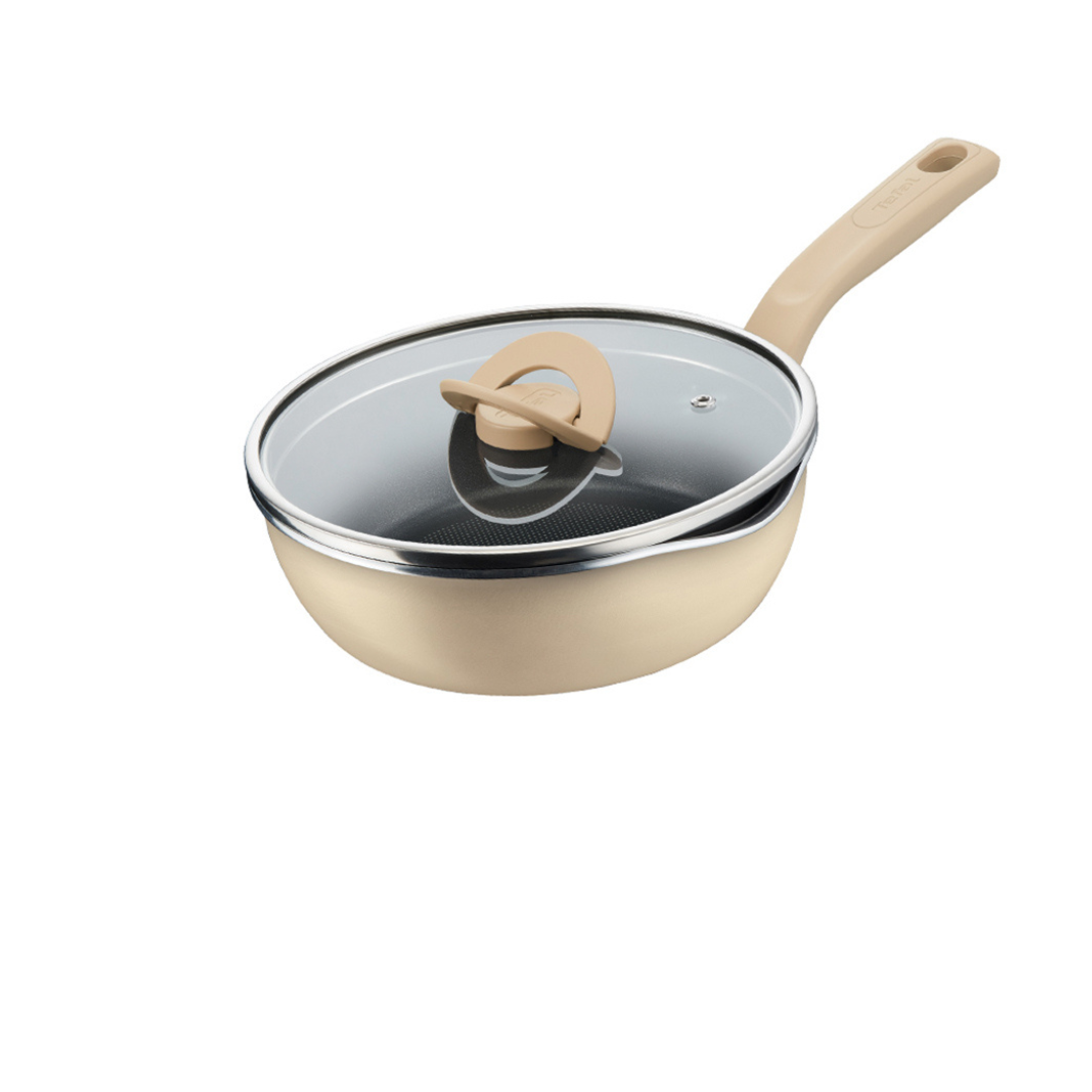 TEFAL Wajan Serba Bisa OPPP 24cm+Tutup Mushroom Beige / Penggorengan - 5