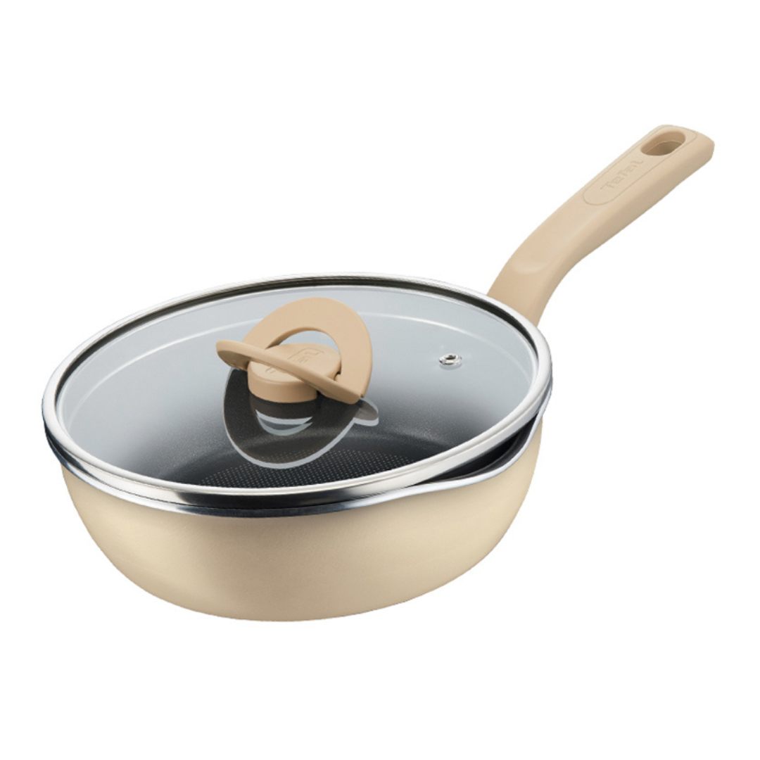 TEFAL Wajan Serba Bisa OPPP 24cm+Tutup Mushroom Beige / Penggorengan - 1