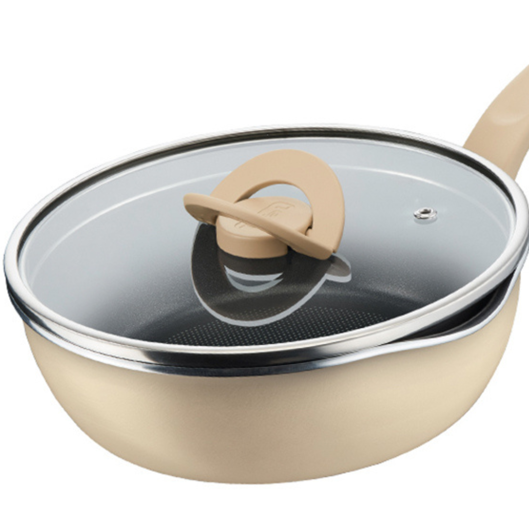 TEFAL Wajan Serba Bisa OPPP 24cm+Tutup Mushroom Beige / Penggorengan - 2